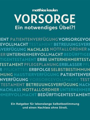 cover image of Vorsorge--Ein notwendiges Übel?!